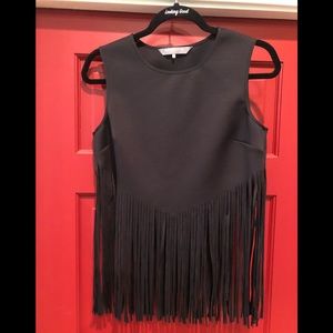 Clover canyon black sleeveless friends top